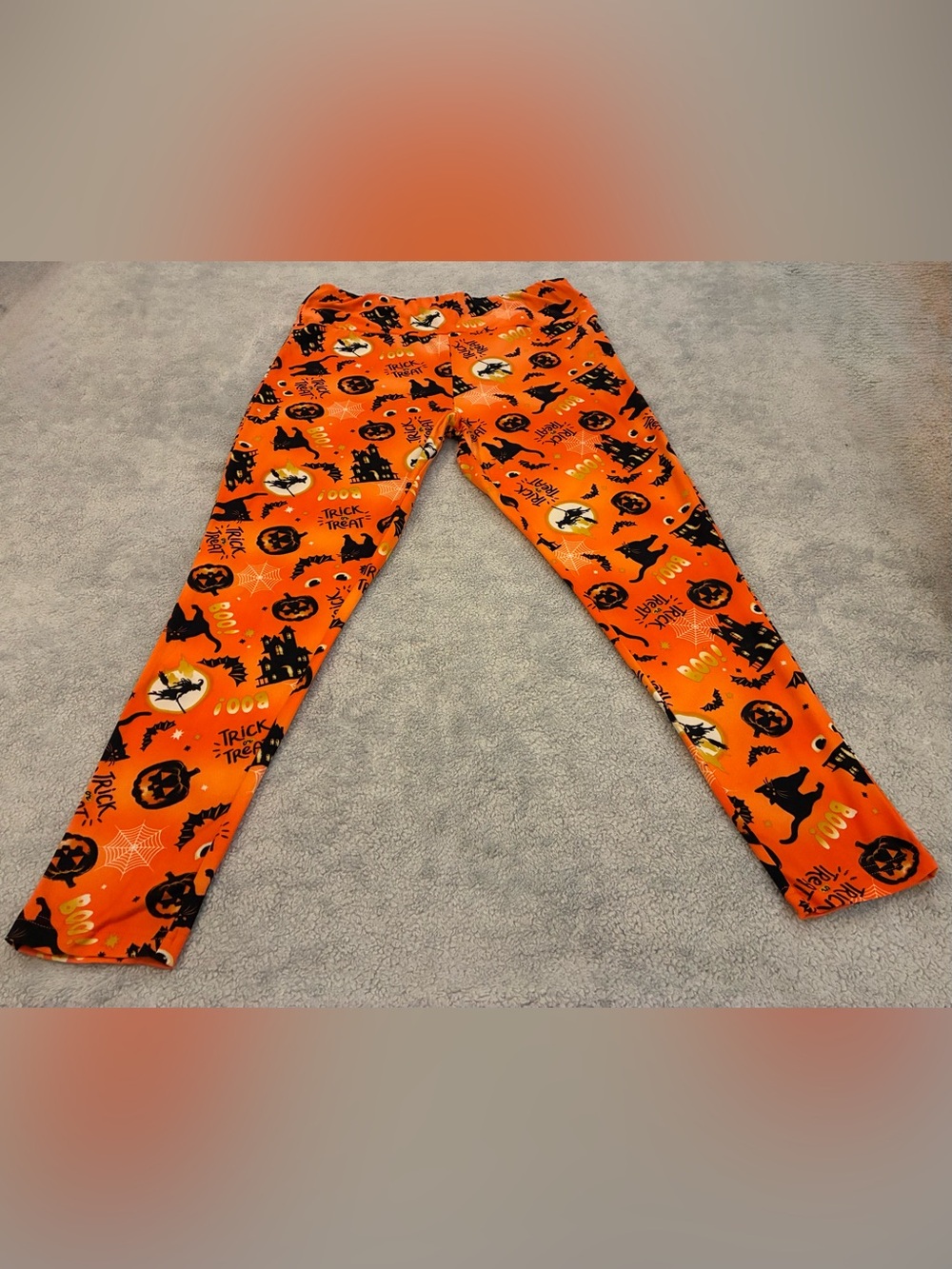 Women’s Terra & Sky Brand Halloween Orange Printed Leggings Size 1X